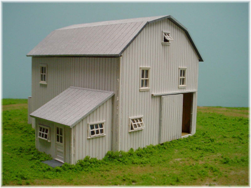 PDM 1080 HO Scale Gambrel roof Barn with Corral